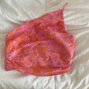 one shoulder floral zara top